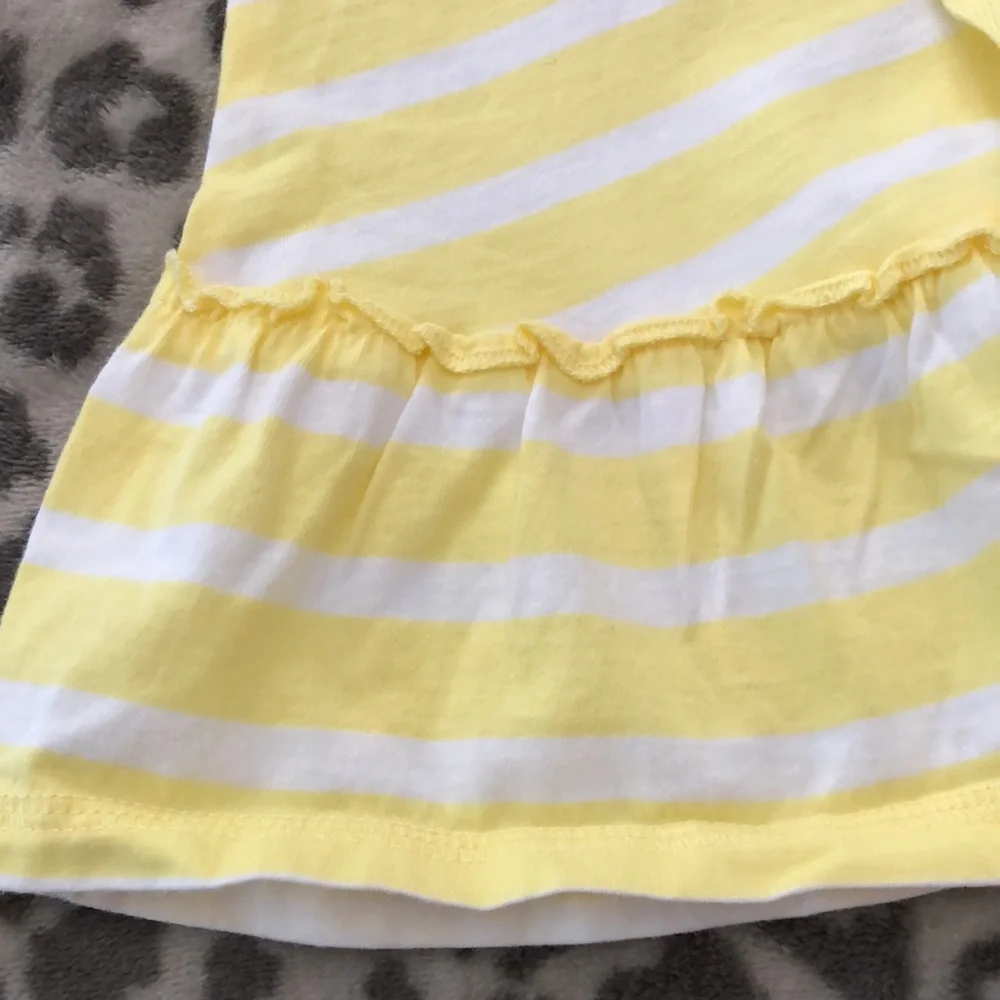 NWOT Old Navy Girls Yellow White Stripe Ruffle Skirt Size XS 5